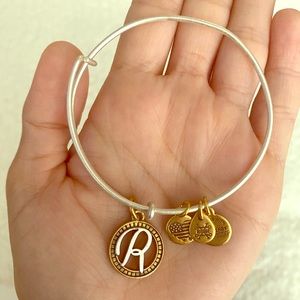 Alex and Ani Initial R Charm Bangle, Two-Tone